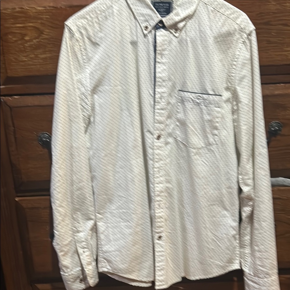 On The Road White Dress Shirt with Polka Dot Pattern